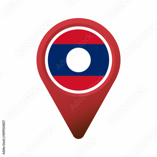 Laos country flag inside red map pin icon flat illustration Free Download Laos country flag inside red map pin icon flat illustration - GFXLoad