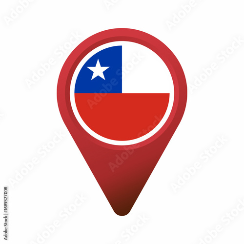 Location map pin with Chile flag country symbol flat illustration Free Download Location map pin with Chile flag country symbol flat illustration - GFXLoad