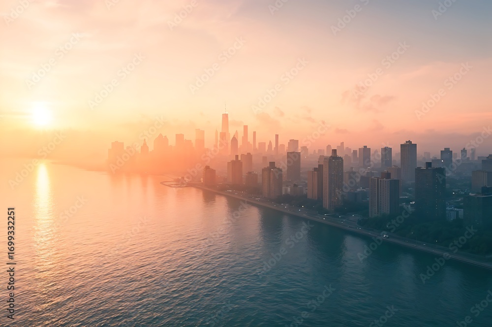 Obraz premium City Skyline at Sunrise