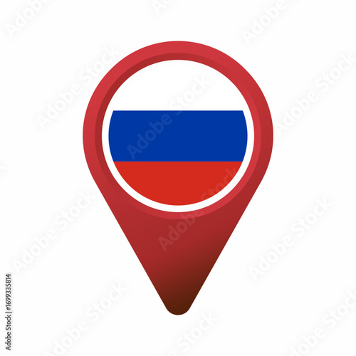Russian flag inside a red map pin icon on white background flat illustration Free Download Russian flag inside a red map pin icon on white background flat illustration - GFXLoad