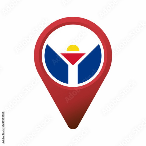 Free Download Sint Maarten flag inside a red map pointer flat illustration - GFXLoad