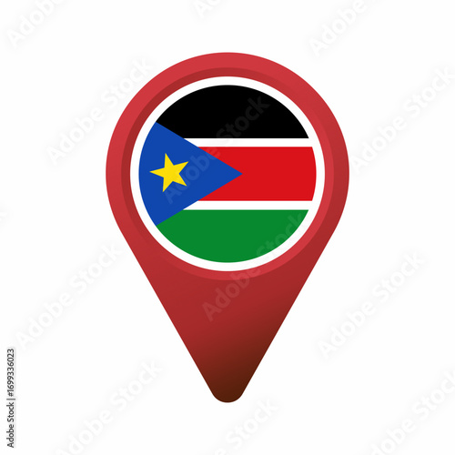South Sudan flag inside a red location pin map marker flat illustration Free Download South Sudan flag inside a red location pin map marker flat illustration - GFXLoad