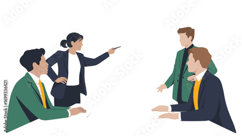 A productive business meeting with focused discussion.