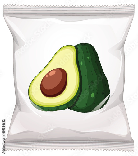 Avocado Snack Packaging Vector Illustration
