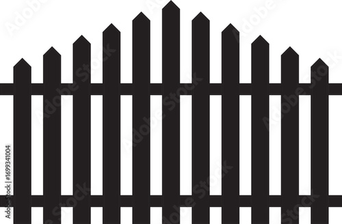Wooden Fence Icon set. Classic Garden Fencing Symbol. Simple Wooden Fence cassic picket fence that embodies simplicity and security its clean lines and rustic charm.collection of Garden fence wooden.