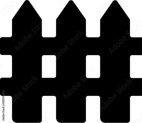 Wooden Fence Icon set. Classic Garden Fencing Symbol. Simple Wooden Fence cassic picket fence that embodies simplicity and security its clean lines and rustic charm.collection of Garden fence wooden.