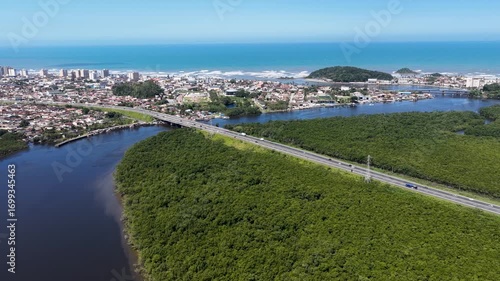 Wallpaper Mural Itanhaem River At Itanhaem In Sao Paulo Brazil. Atlantic Forest Landscape. River Skyline. Tropical Travel. Itanhaem River At Itanhaem In Sao Paulo Brazil. Outdoor Scenery. Torontodigital.ca
