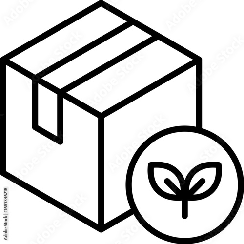 Black eco friendly products icon - outline