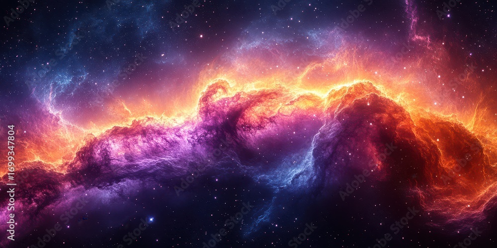 Fototapeta premium Colorful cosmic clouds illuminate the vastness of space in a stunning celestial display