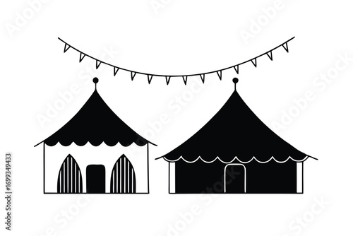 illustration of a tent home tent illustration circus vector design icon 