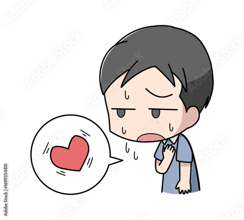 動悸がする男性のイラスト
