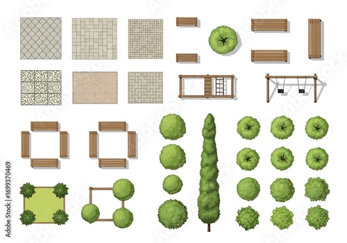 Architectural elements and plants for landscape design