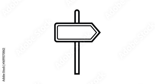 a simple line drawing of an arrow signpost