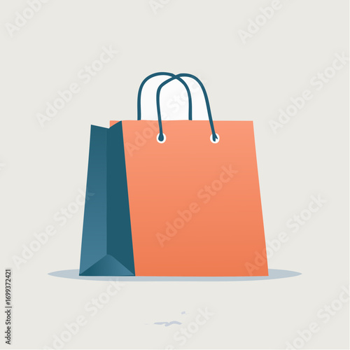 Orange Shopping Bag Illustration.