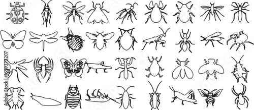 collection, grasshoppers, simplified, silhouettes, butterflies, silhouette, miscellaneous, icon, art, category:, creepy-crawly, spiders, design, bees, diverse, icons, grasshopper, insect, more, bug, w