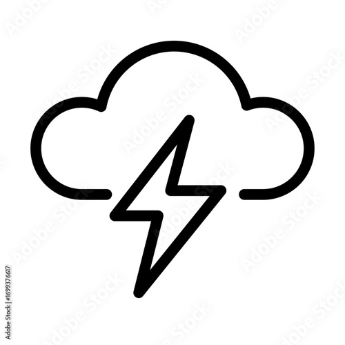 Cloud Service Outage Line Icon of Cloud Infrastructure Icon Set