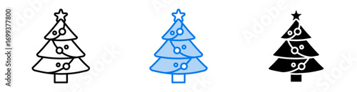Tree icon set multiple style collection