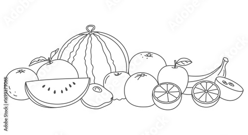 a variety of fruits arranged together in an artistic display