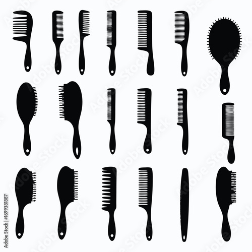 Hair Stylists Brushes Silhouette