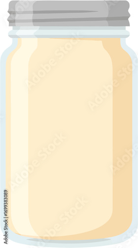 Simple Flat Style Filled Jar Container Full of Liquid Illustration