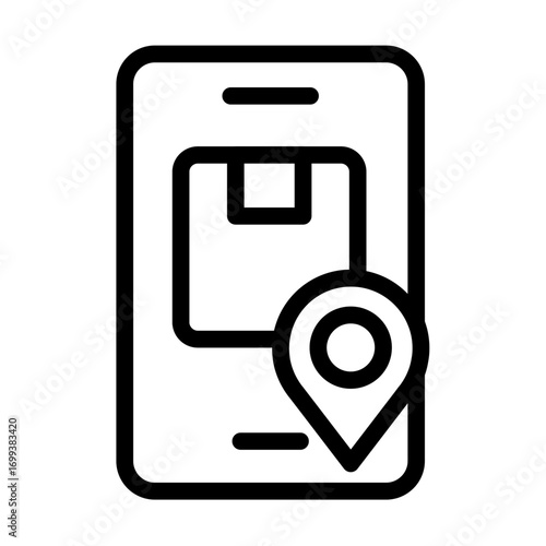 Location Tracking Line Icon of Last-Mile Delivery Icon Set