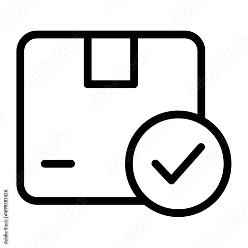 Package Verified Line Icon of Last-Mile Delivery Icon Set