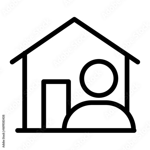 Home Delivery Line Icon of Last-Mile Delivery Icon Set