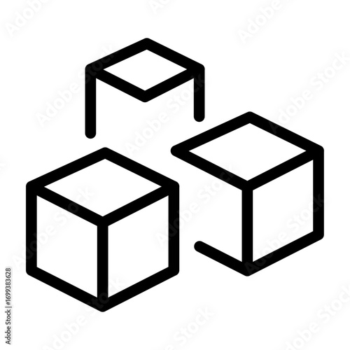 Sugar Cubes Line Icon of Commodities Icon Set