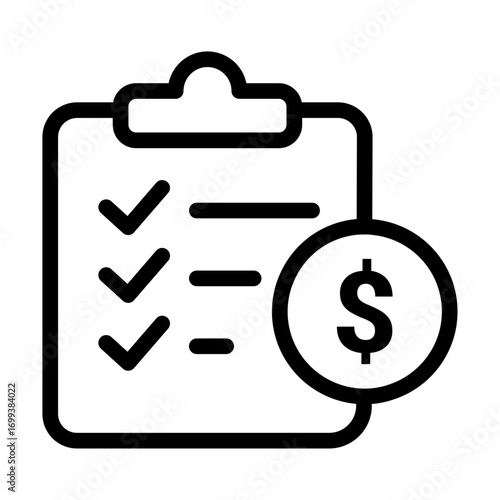 Regulatory Checklist Line Icon of Financial Regulations Icon Set