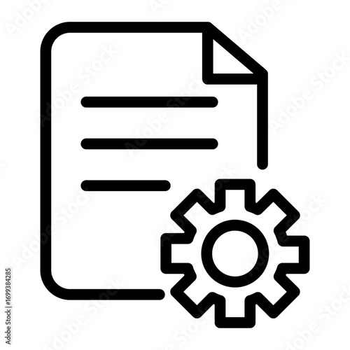 Process Management Line Icon of Compliance & Governance Icon Set