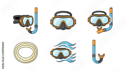 Scuba diving equipment graphics