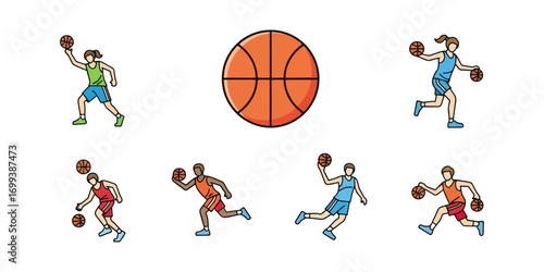 Basketball players in action