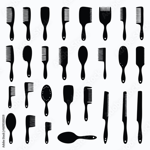 Hair Stylists Brushes Silhouette