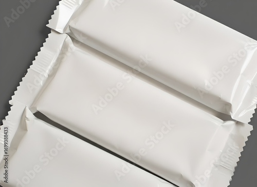 Wallpaper Mural Blank White Snack Bars on Grey Background for Branding and Packaging Design Torontodigital.ca