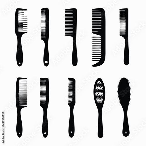 Hair Stylists Brushes Silhouette