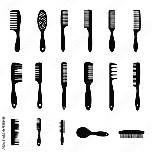 Hair Stylists Brushes Silhouette