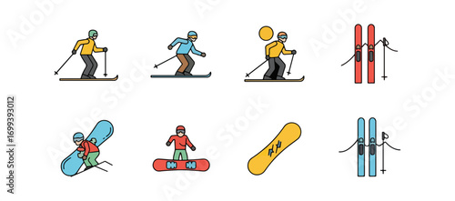 Winter sports icons