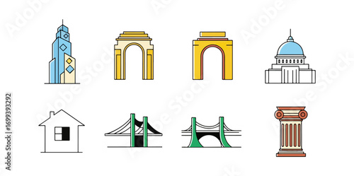 Collection of architectural landmarks