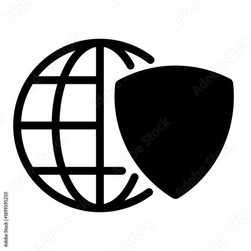 Global Brand Protection Line Icon of Brand Management Icon Set