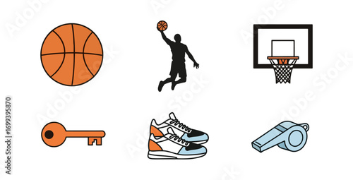 Basketball icons set