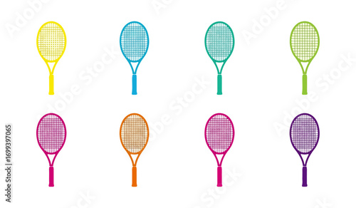 Colorful tennis rackets