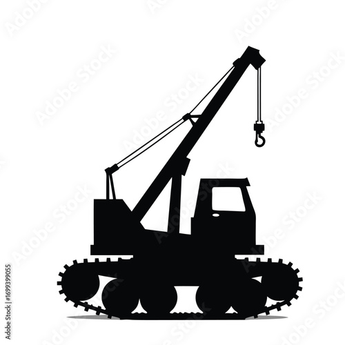 excavator on a white background