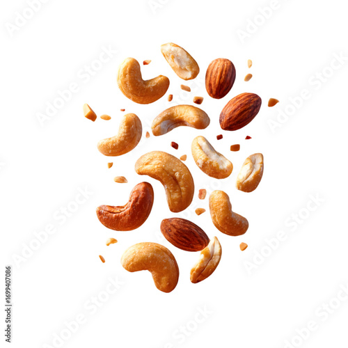 handful of toasted cashew nuts with rough, irregular surfaces