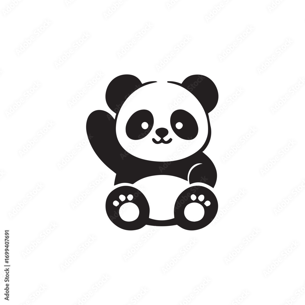 Naklejka premium panda isolated on white background