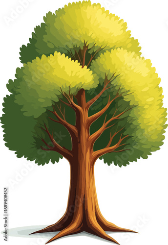 Green Tree Illustration Representing Nature Growth Environment Sustainability And Ecology