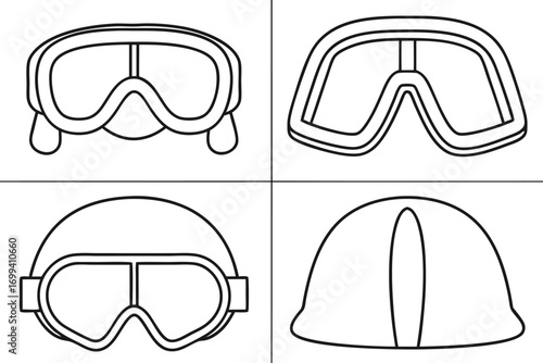 Protective headwear and eyewear goggles helmet