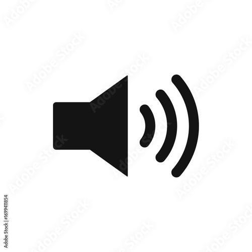 Audio loud noise symbol flat UI icon template