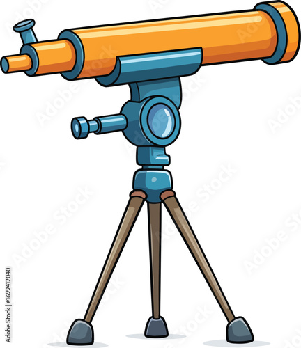 Modern Telescope On Tripod Representing Astronomy Space Observation And Scientific Exploration