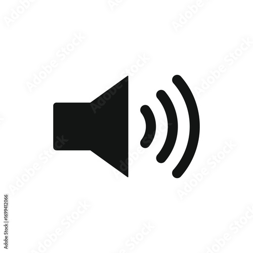 Audio loud noise symbol flat UI icon template