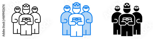 Wise Men icon set multiple style collection